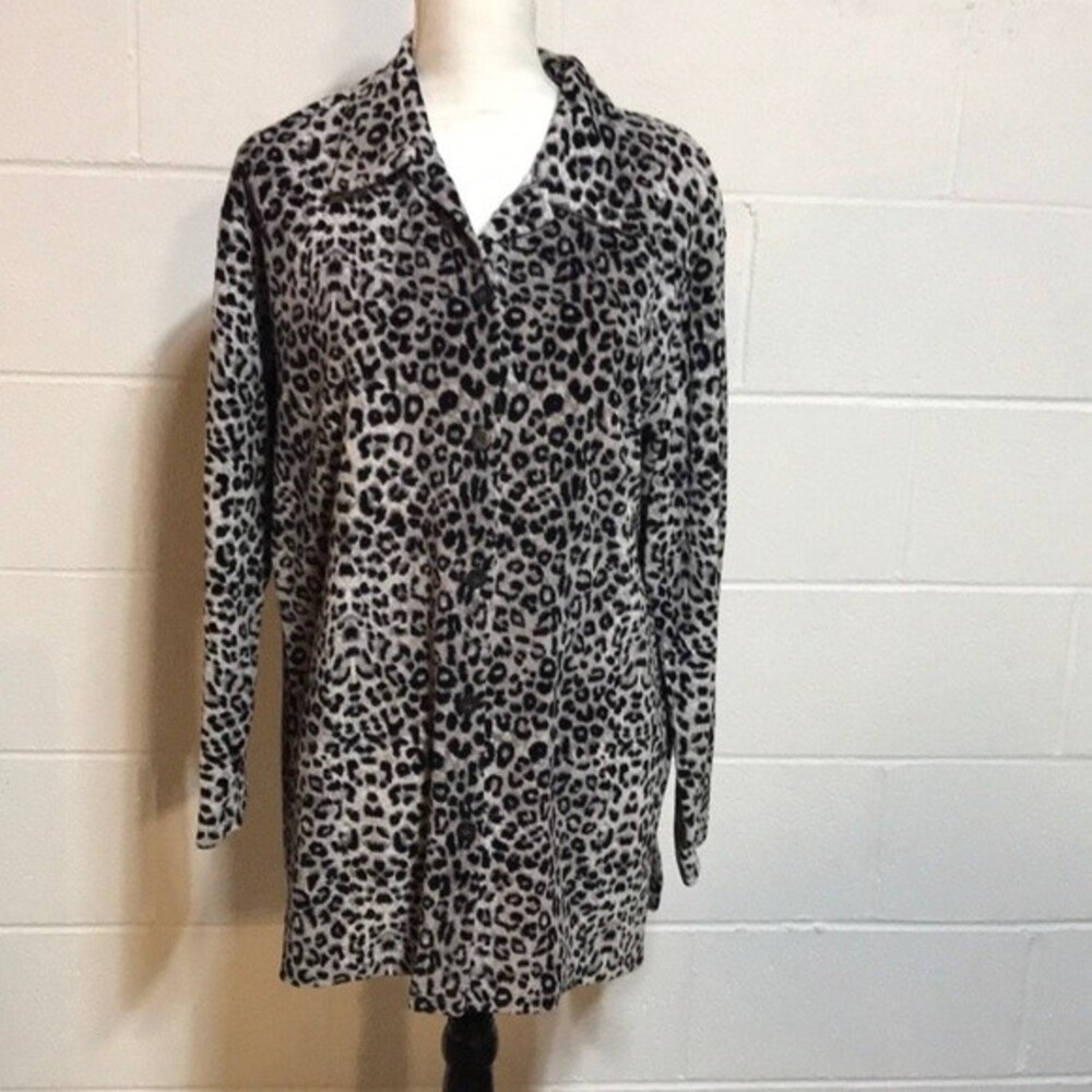 Jason Maxwell Leopard Print Blouse Lg.